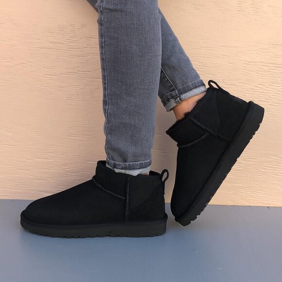 UGG Women's Ultra Mini Boots in Black - Picture 5 of 5
